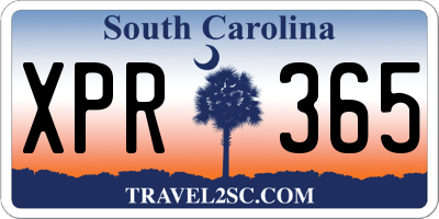 SC license plate XPR365