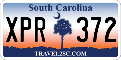 SC license plate XPR372