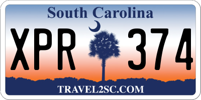 SC license plate XPR374
