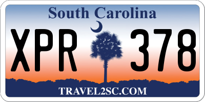 SC license plate XPR378
