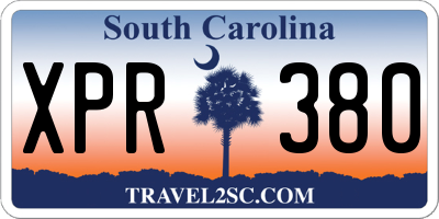 SC license plate XPR380