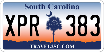 SC license plate XPR383
