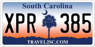 SC license plate XPR385