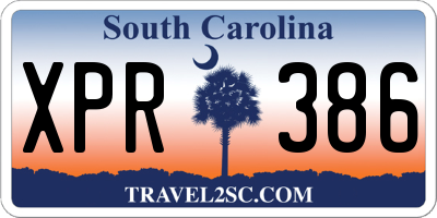 SC license plate XPR386
