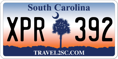 SC license plate XPR392