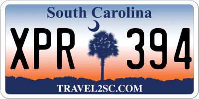 SC license plate XPR394
