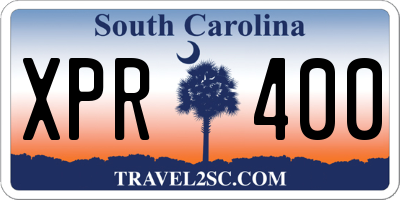 SC license plate XPR400