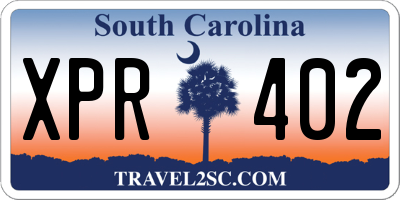 SC license plate XPR402