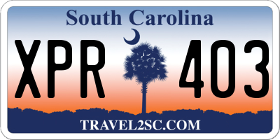 SC license plate XPR403