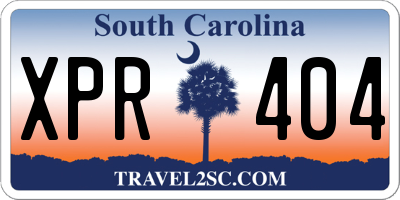 SC license plate XPR404