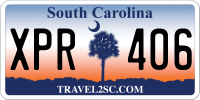 SC license plate XPR406