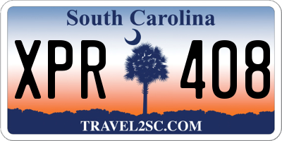 SC license plate XPR408