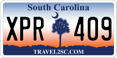 SC license plate XPR409