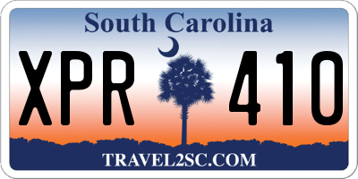 SC license plate XPR410