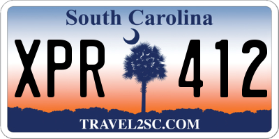 SC license plate XPR412