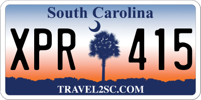 SC license plate XPR415