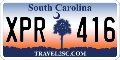 SC license plate XPR416