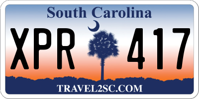 SC license plate XPR417