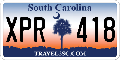 SC license plate XPR418