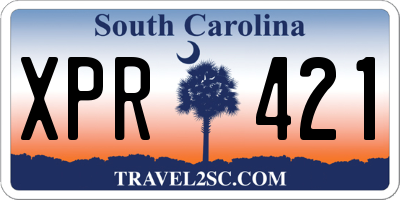 SC license plate XPR421