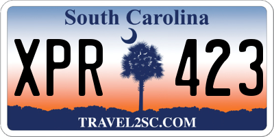SC license plate XPR423