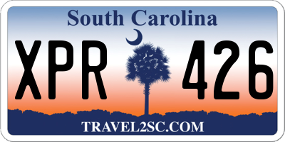 SC license plate XPR426