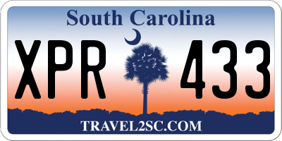 SC license plate XPR433