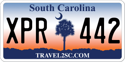 SC license plate XPR442