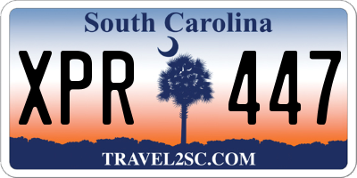 SC license plate XPR447