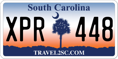 SC license plate XPR448