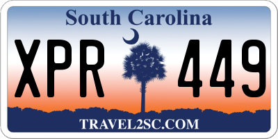 SC license plate XPR449
