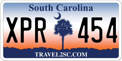 SC license plate XPR454