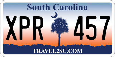 SC license plate XPR457
