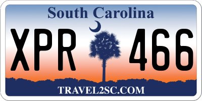 SC license plate XPR466