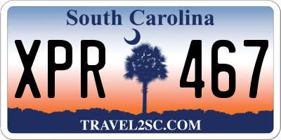 SC license plate XPR467
