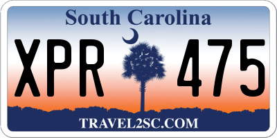 SC license plate XPR475