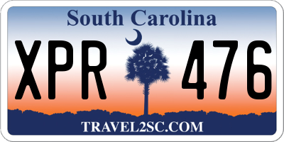 SC license plate XPR476