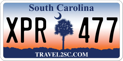 SC license plate XPR477