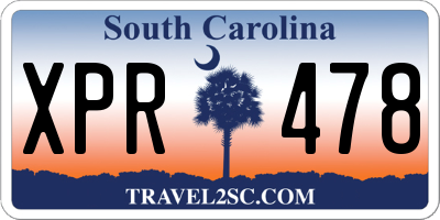 SC license plate XPR478