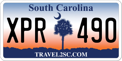 SC license plate XPR490