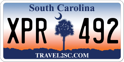 SC license plate XPR492