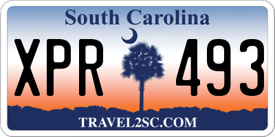 SC license plate XPR493