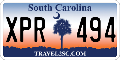 SC license plate XPR494