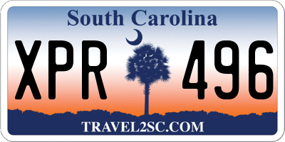 SC license plate XPR496
