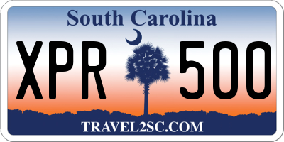 SC license plate XPR500