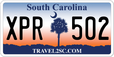 SC license plate XPR502