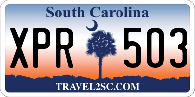 SC license plate XPR503