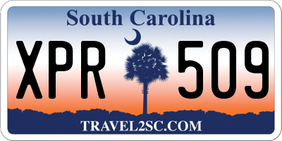 SC license plate XPR509