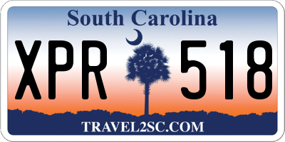 SC license plate XPR518