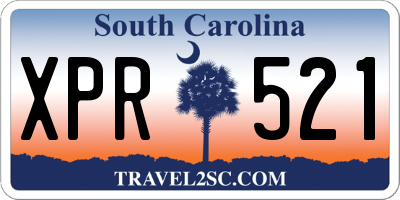 SC license plate XPR521